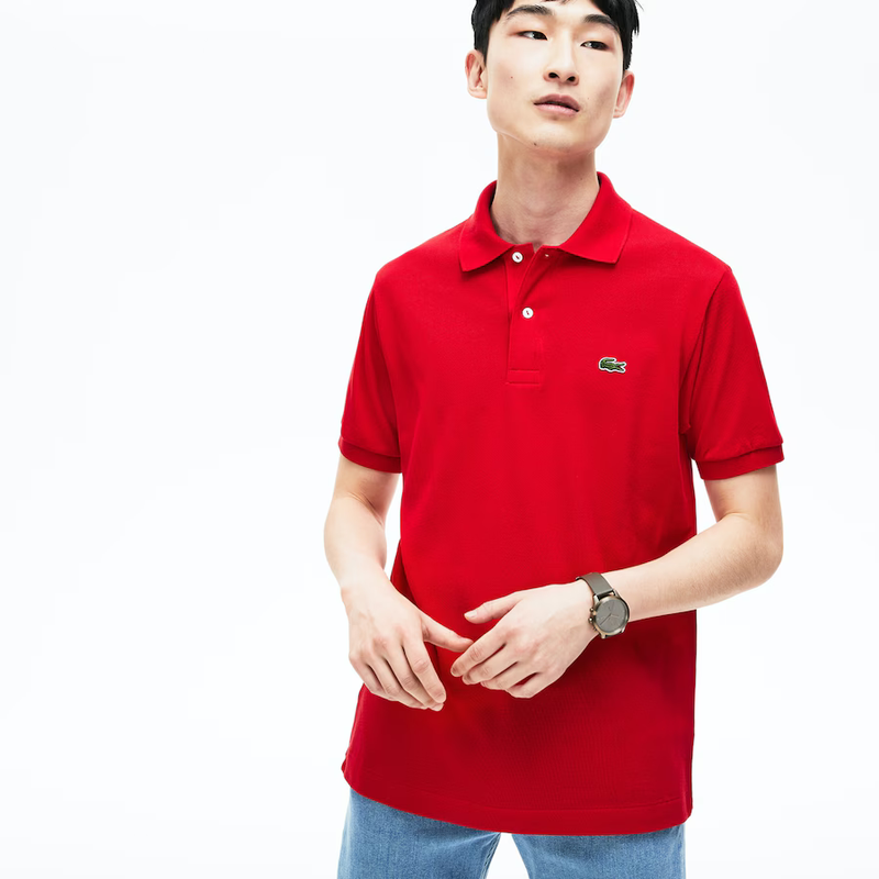 Lacoste Men Red Solid Polos