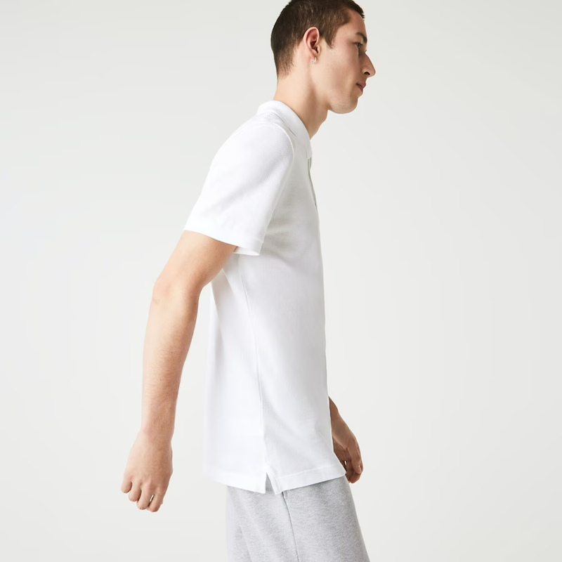 Lacoste Men White Solid Polos