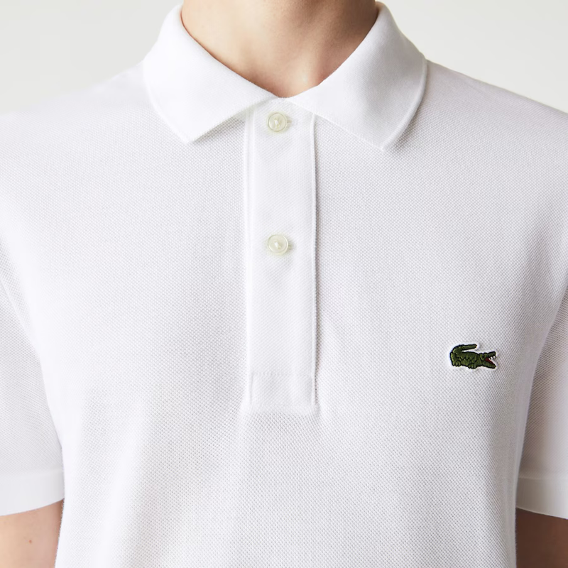 Lacoste Men White Solid Polos